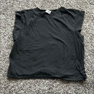 Le Lis Black Sleeveless Muscle Tee Relaxed Fit